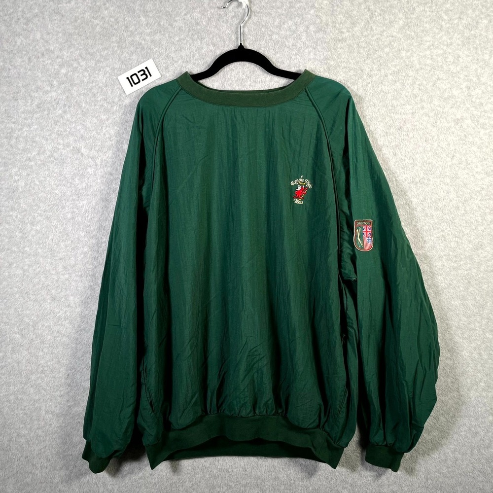 Vintage Slazenger Rancho Viejo Texas Windshirt Mens Large Green Golf Pullover